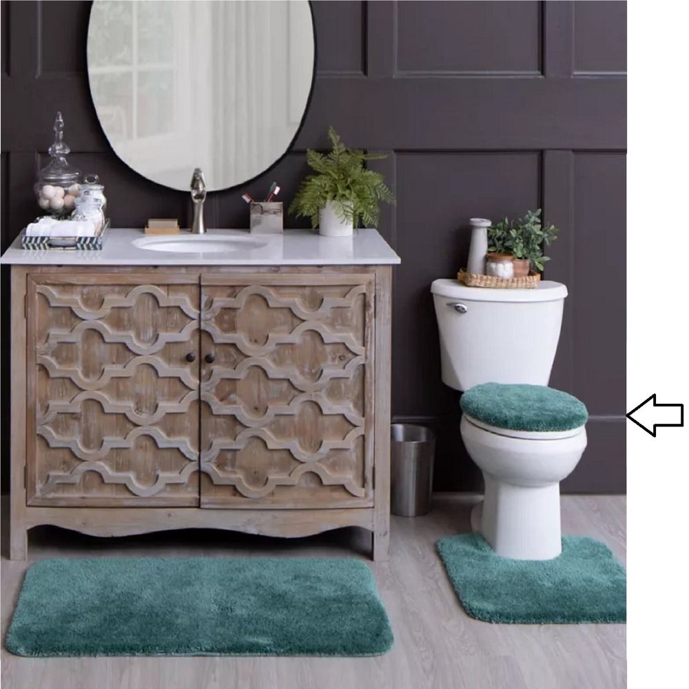 Nestwell Elongated Toilet Lid Cover in Laurel Wreath Green - brand new w/ tags
